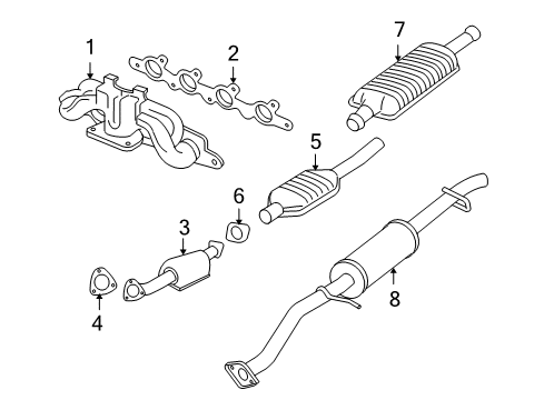 2007 Ford Escape Exhaust Manifold Converter Diagram for 7M6Z-5E212-AA