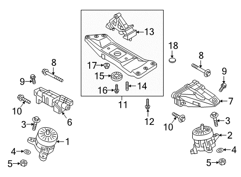 2019 Genesis G90 Engine & Trans Mounting STOPPER Diagram for 21837J6300