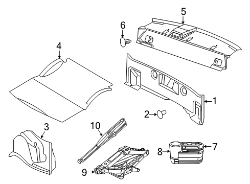 2009 Dodge Challenger Interior Trim - Rear Body Jack-Scissors Diagram for 4895015AC