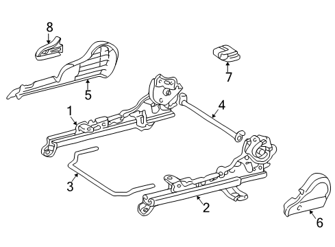 2001 Toyota Corolla Tracks & Components Adjuster Sub-Assy, Front Seat, Outer RH Diagram for 72011-02030