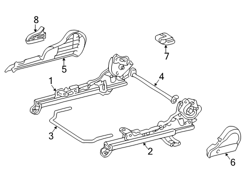 2001 Toyota Corolla Tracks & Components Shield, Front Seat Cushion, Inner RH Diagram for 71861-02030-B1