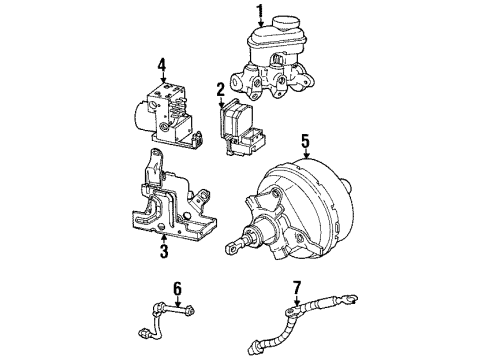 1999 Oldsmobile Intrigue ABS Components Master Cylinder Diagram for 18039288