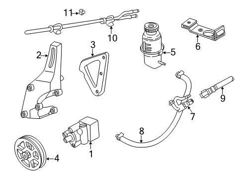 2003 Dodge Intrepid P/S Pump & Hoses, Steering Gear & Linkage Reservoir-Power Steering Pump Diagram for 5011239AA