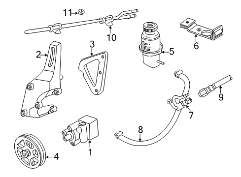 2003 Dodge Intrepid P/S Pump & Hoses, Steering Gear & Linkage Power Steering Pump Diagram for 4782207AF