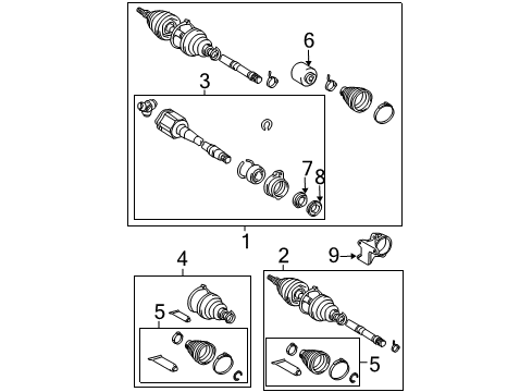 2010 Scion tC Drive Axles - Front Outer Joint Assembly Diagram for 43470-80167