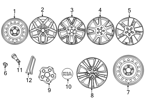 2020 Kia Soul Wheels Nut-Hub Diagram for 5295014140