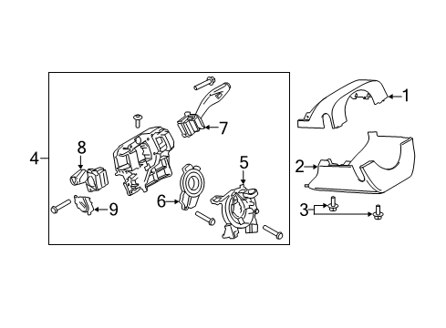 2015 Lincoln MKC Shroud, Switches & Levers Column Housing Diagram for EJ7Z-3F791-AB
