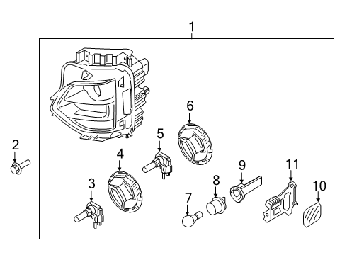 2019 Hyundai Santa Fe Bulbs Moisture Absorbent Diagram for 92125-S2200