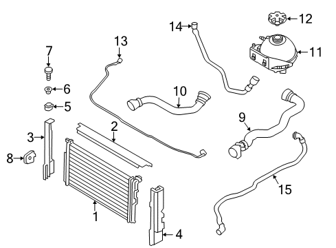 2015 BMW 328d Radiator & Components Coolant Hose Diagram for 17127811133