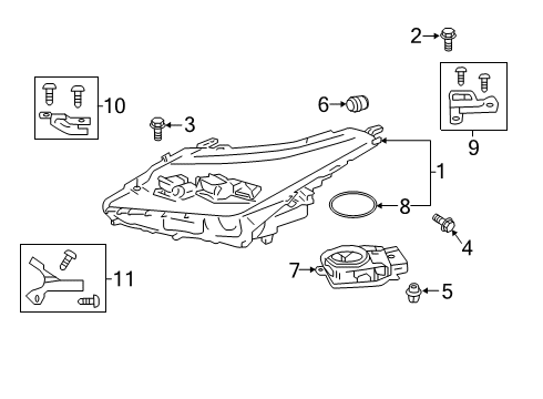 2020 Lexus RX450hL Headlamps Computer Sub-Assembly, H Diagram for 81016-48F50