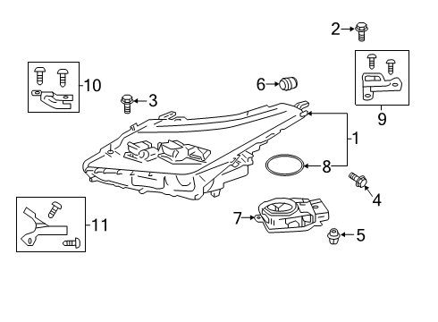 2018 Lexus RX350L Headlamps Computer Sub-Assembly, HEADLAMP Diagram for 81056-48C80