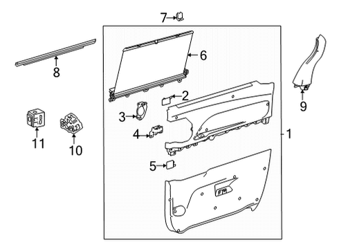 2021 Toyota Sienna Interior Trim - Side Door Sunshade Diagram for 65907-08030-A0