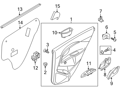 2016 Kia Rio Rear Door WEATHERSTRIP-Rear Door Belt Inside Diagram for 832311W200