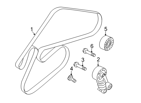 2021 Kia Telluride Belts & Pulleys Pulley-Idler Diagram for 25286-3LAA0