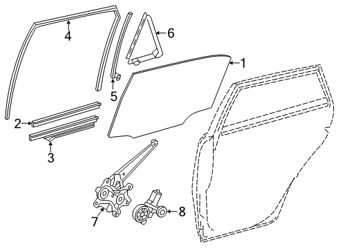 2017 Toyota Corolla iM Rear Door Moveable Glass Channel Diagram for 69906-12190