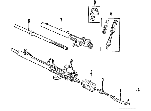 2006 Hyundai Azera P/S Pump & Hoses, Steering Gear & Linkage R/Housing Assembly Diagram for 57712-3L000