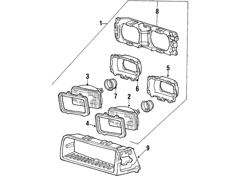 1985 Honda Accord Headlamps Sealed Beam Unit (Type2) (Stanley) Diagram for 33135-SA5-771AH