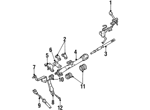 1999 Ford Windstar Gear Shift Control - AT Gear Shift Assembly Diagram for XF2Z-7210-AA