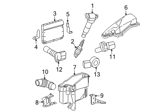 2010 Lexus IS F Powertrain Control Ignition Coil Assembly Diagram for 90919-A2006