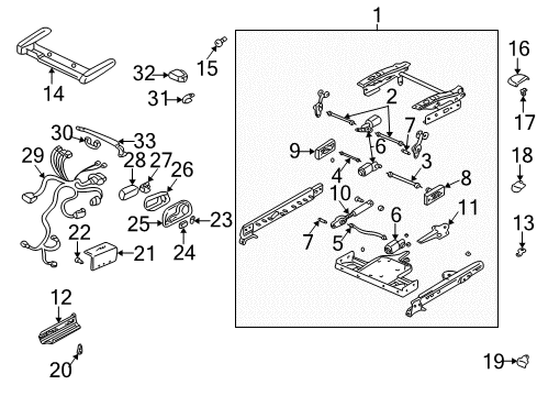 2004 Cadillac DeVille Tracks & Components Switch Asm, Driver Seat Adjuster Diagram for 25735128