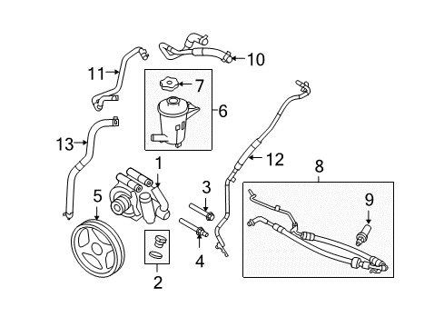 2010 Ford F-150 P/S Pump & Hoses, Steering Gear & Linkage Pressure Line Assembly Diagram for AL3Z-3A719-F