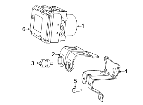 2016 Chrysler 200 Anti-Lock Brakes Bracket-Hydraulic Control Unit Diagram for 68225332AA