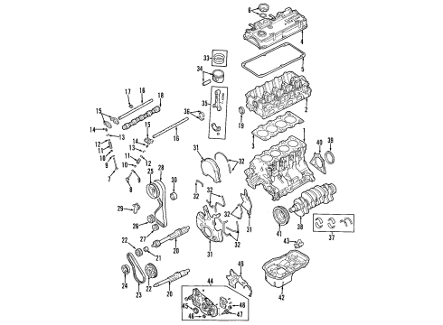 2001 Mitsubishi Galant Engine Parts, Mounts, Cylinder Head & Valves, Camshaft & Timing, Oil Pan, Oil Pump, Balance Shafts, Crankshaft & Bearings, Pistons, Rings & Bearings Engine Camshaft Diagram for MD351710