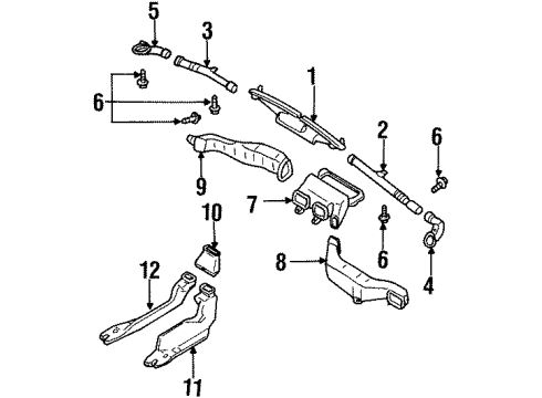 2000 Infiniti G20 Ducts Duct-Heater Floor, Rear LH Diagram for 27833-50J00