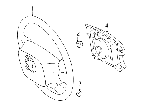 2003 Toyota Avalon Steering Column & Wheel, Steering Gear & Linkage Steering Wheel Diagram for 45100-07150-B1