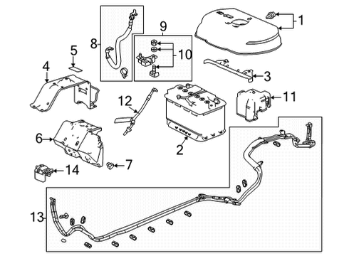 2021 Acura TLX Battery Cable Assembly, Main Diagram for 32412-TGV-305