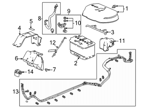 2021 Acura TLX Battery Bracket, Rear (Ln4) Diagram for 31512-TGV-A01