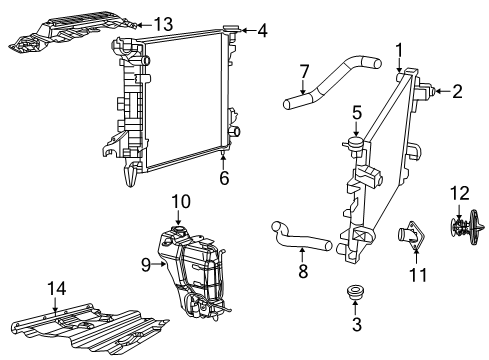 2010 Dodge Ram 2500 Radiator & Components Seal-Radiator Lower Diagram for 55057218AD