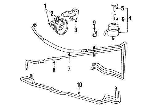 1993 Hyundai Scoupe P/S Pump & Hoses, Steering Gear & Linkage Tube Assembly-Return Diagram for 57523-23530