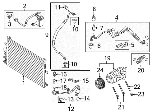 2013 Ford Taurus Air Conditioner Tube Assembly Diagram for HG1Z-19972-A