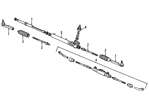 1991 Nissan 240SX P/S Pump & Hoses, Steering Gear & Linkage Gear Assy-Power Steering Diagram for 49200-53F60