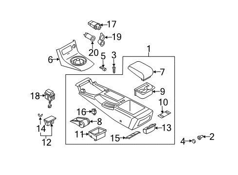 2004 Infiniti G35 Switches Boot Assy-Console Diagram for J6935-AL800