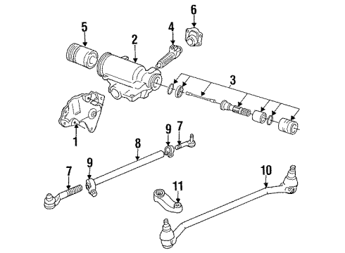 1990 Dodge W350 P/S Pump & Hoses, Steering Gear & Linkage End Pkg-Tie Rod LH Diagram for 4026831