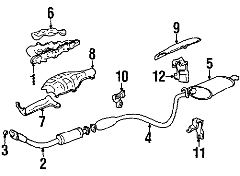 1993 Buick Skylark Exhaust Components Exhaust Muffler Diagram for 22573180