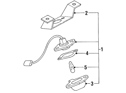 1990 Nissan D21 License Lamps License Plate Lamp Assy-RH Diagram for 26510-S3800