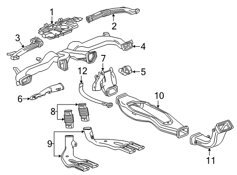 2019 Buick Regal Sportback Ducts Air Distributor Diagram for 39118012