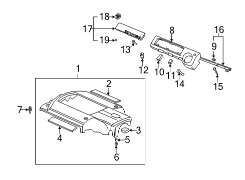 2000 Acura TL Engine Appearance Cover Bolt-Washer, Special (6X28) Diagram for 90031-P8F-A00