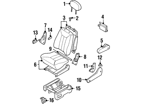 1996 Nissan Quest Rear Seat Components Cushion Assy-Rear Seat Diagram for 88300-1B383