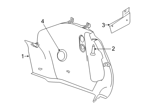 2005 Chrysler PT Cruiser Interior Trim - Quarter Panels Panel Cargo compartment Diagram for XC25XDVAA