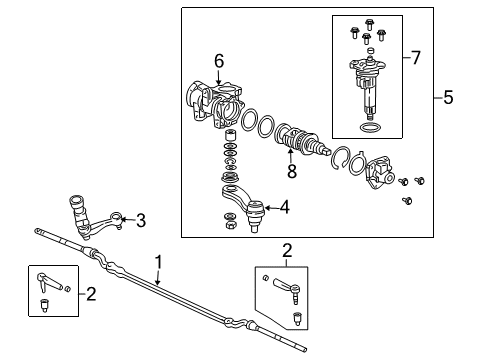 2005 Chevrolet Silverado 1500 P/S Pump & Hoses, Steering Gear & Linkage Gear Assembly Diagram for 19330487