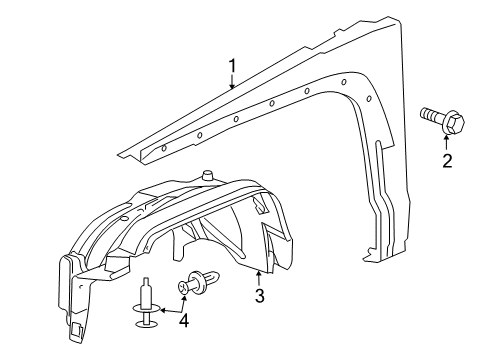 2009 Hummer H3T Fender & Components Fender Diagram for 25971231