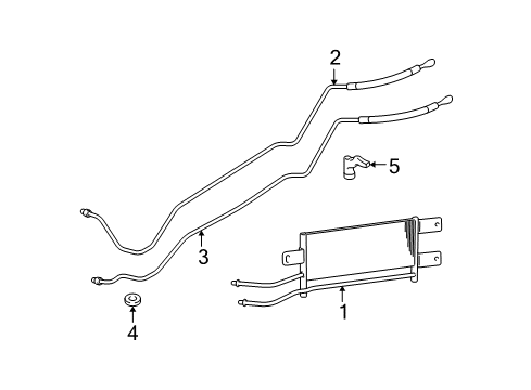 2008 Dodge Ram 1500 Trans Oil Cooler Transmission Oil Cooler Diagram for 52028967AD