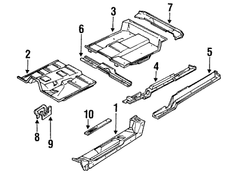 1997 Chevrolet Tahoe Floor & Rails Panel Asm-Intermediate Floor <Use 1C1J Diagram for 15152248