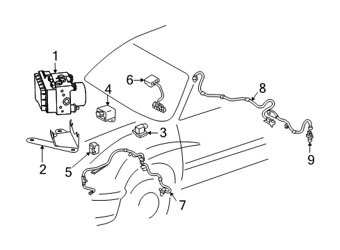 2004 Toyota Tundra Traction Control Components Control Module Diagram for 89540-34080