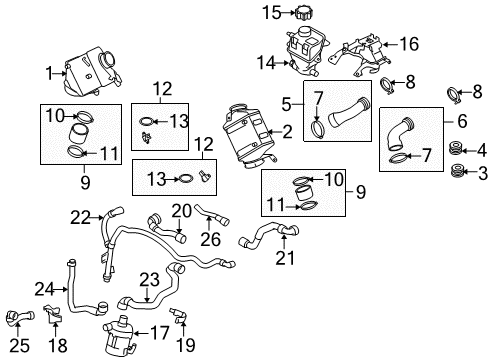 2012 BMW X6 Intercooler Charge Air Line Diagram for 13717575407
