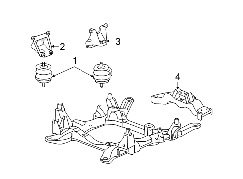 2008 Cadillac STS Engine & Trans Mounting Mount Bracket Diagram for 15936700